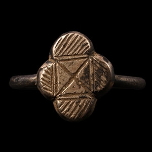 Byzantine Silver Ring with Saltire Cross
