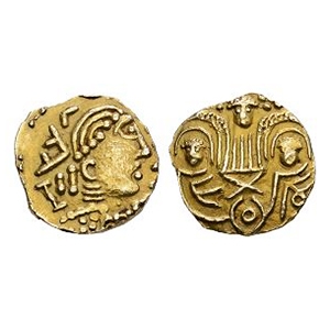 Anglo-Saxon Coins - Post Crondall - Two Emperors Gold Shilling (Thrymsa)