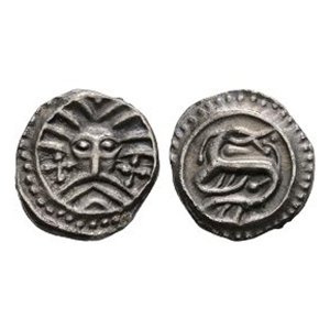 Anglo-Saxon Coins - Continental Issues - Series X - Wodan Bust AR Sceatta
