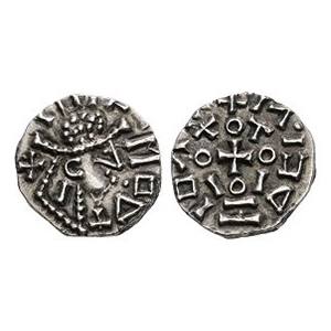 Anglo-Saxon Coins - Primary Phase - Series F - Pelletted Helmet AR Sceatta