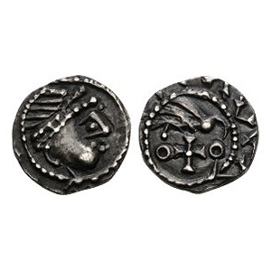 Anglo-Saxon Coins - Primary Phase - Series B1 Series BIIIA Type 27a - Bird on Cross AR Sceatta