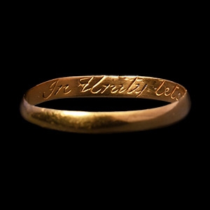 Georgian In Unity Lets Live & Die Gold Posy Ring