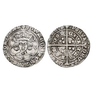 English Medieval Coins - Edward IV - London - Muled Marks Heavy Coinage Groat