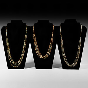 Egyptian Multi-Stranded Mummy Bead Necklace Collection