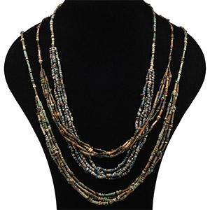 Egyptian Multi-Stranded Mummy Bead Necklace Collection