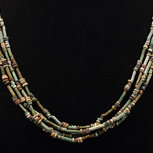 Egyptian Multi-Stranded Mummy Bead Necklace