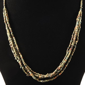 Egyptian Multi-Stranded Faience Mummy Bead Necklace