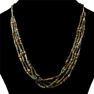 Egyptian Multi-Stranded Mummy Bead Necklace Collection