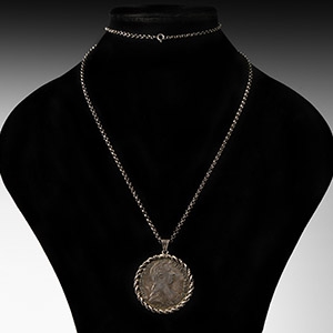 Post Medieval Silver Thaler Pendant Necklace