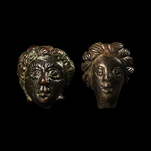 Roman Bronze Goddess Statuette Heads