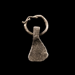 Iron Age Celtic Silver Axe Pendant with Loop