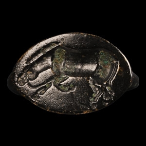 Greek Bronze Seal Ring with Horse