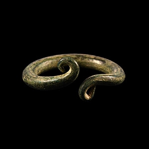 Bronze Age Ring with Coiled Terminals