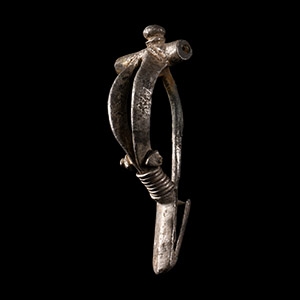 Late Roman Silver Double-Bow Brooch