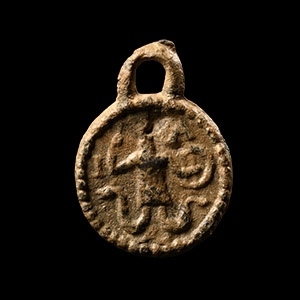 Roman Lead Abraxas Bifacial Pendant