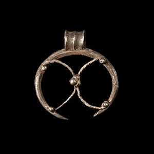 Roman Silver Openwork Lunar Pendant