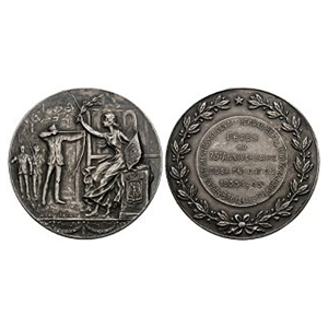 World Commemorative Medals - Belgium - 1908 - Oath of Royal Archers 75th Anniversary Silvered medal