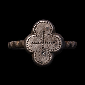Byzantine Silver Ring with Cross
