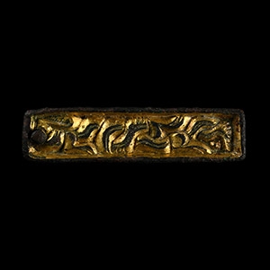 Anglo-Saxon Gilt Chip-Carved Beast Mount