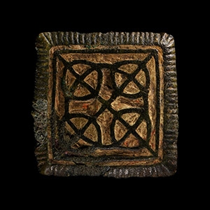 Anglo-Saxon Red Enamelled Mount with Interlace
