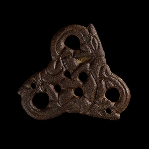 Anglo-Scandinavian Viking Trefoil Dragon-Whorl Mount