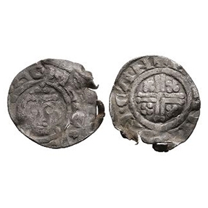 English Medieval Coins - Richard I - Canterbury / Meinir - Short Cross AR Penny