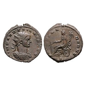 Ancient Roman Imperial Coins - Aurelian - Fortuna Billon Antoninianus