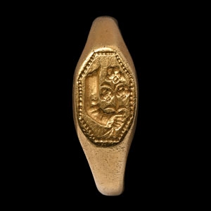 Stuart Period Large Gold Signet Ring with Arm and Floral Spray