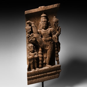 Indian Temple Fragment with Shiva as Gajasurasamhara