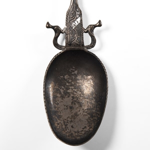 South American Silver Spoon Pin with Birds