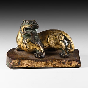 Chinese Han Style Gilt Bronze Dragon