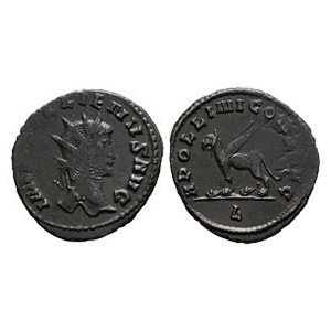 Ancient Roman Imperial Coins - Gallienus - Griffin AE Antoninianus