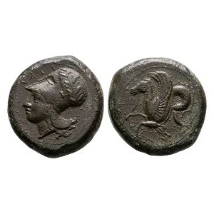 Ancient Greek Coins - Syracuse - Athena AE Litra