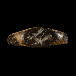 Roman Ring with Engraved Bezel