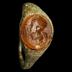 Roman Ring with Julius Caesar Intaglio