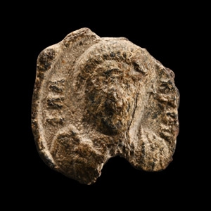 Roman Lead Sealing with Bust of an Emperor