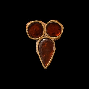 Migration Period Gold Teardrop Jewel with Garnets