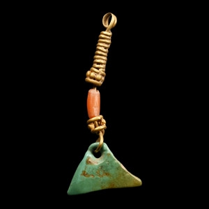 Western Asiatic Gold Pendant with Turquoise