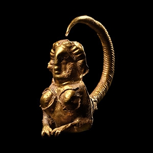 Greek Gold Sphinx Earring