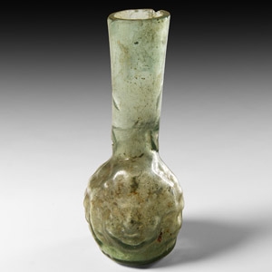 Roman Glass Janus Head Flask