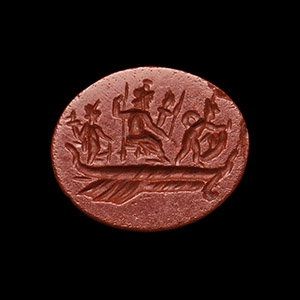 Gemstone with Zeus Serapis and Isis