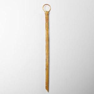 Roman Amber Glass Rod with Gold Loop
