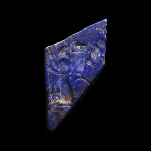 Western Asiatic Sodalite Fragment with Assyrian Figures