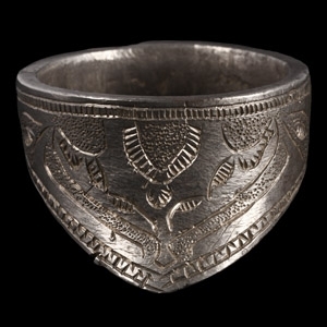 Large Byzantine Silver Archers Ring