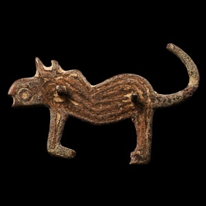 Roman Bronze Dog Brooch