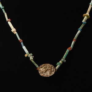 Egyptian Bead Necklace with Scarab