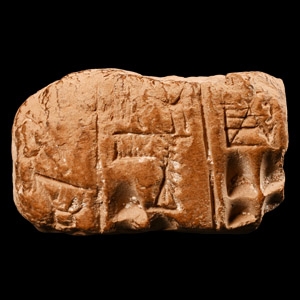 Sumerian Pictographic Cuneiform Tablet Fragment