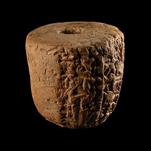 Babylonian Cuneiform Cylinder with Akkadian Inscription