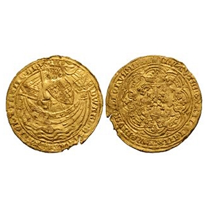 English Medieval Coins - Edward III - Pre Treaty Series E - Gold Noble
