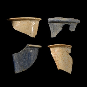Egyptian Glass Offering Cup Fragment Group with Cartouche